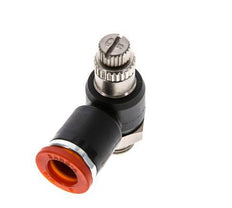 Coude d'entrée pour silencieux de contrôle de débit 8 mm - G1/8'' laiton/PA 66