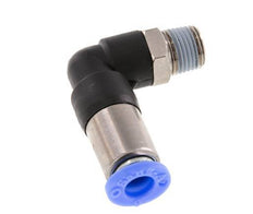 Raccord à Enfoncer 6mm & R1/8'' Mâle Coude Autobloquant en Laiton/PBT 0-10bar (0-145psi) [2 pièces].