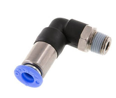 Raccord à Enfoncer 6mm & R1/8'' Mâle Coude Autobloquant en Laiton/PBT 0-10bar (0-145psi) [2 pièces].