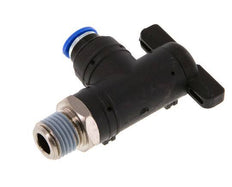 robinet à bille coudé à 2 voies 6 mm - R1/4'' Plastique/laiton