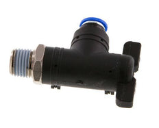 robinet à bille coudé à 2 voies 6 mm - R1/4'' Plastique/laiton