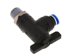 robinet à bille coudé à 2 voies 6 mm - R1/4'' Plastique/laiton