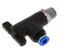 robinet à bille coudé à 2 voies 6 mm - R1/4'' Plastique/laiton