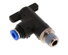 robinet à bille coudé à 2 voies 6 mm - R1/4'' Plastique/laiton