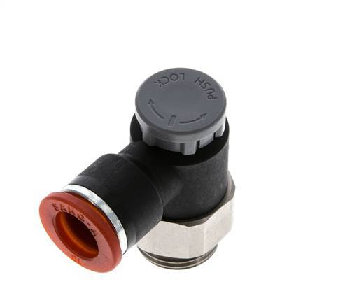 Vanne de régulation de débit Coude d'entrée 10 mm - G3/8'' Laiton/ Contre-écrou PA 66