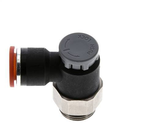 Vanne de régulation de débit Coude d'entrée 10 mm - G3/8'' Laiton/ Contre-écrou PA 66