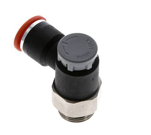 Vanne de régulation de débit Coude d'entrée 10 mm - G3/8'' Laiton/ Contre-écrou PA 66