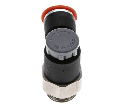 Vanne de régulation de débit Coude d'entrée 10 mm - G3/8'' Laiton/ Contre-écrou PA 66