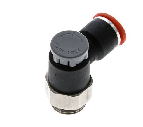Vanne de régulation de débit Coude d'entrée 10 mm - G3/8'' Laiton/ Contre-écrou PA 66