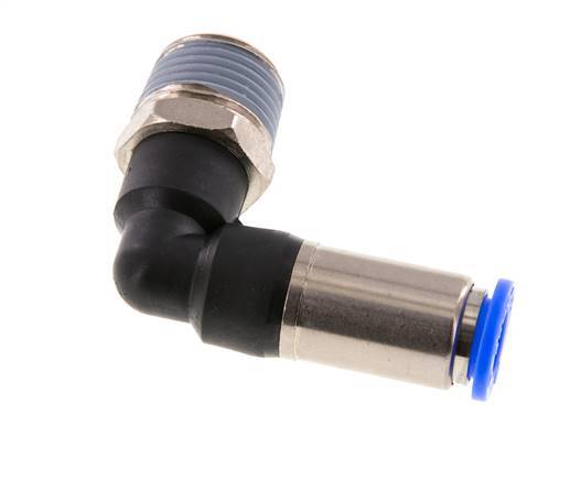 Raccord enfichable 10mm & R1/2'' mâle coude autobloquant laiton/PBT 0-10bar (0-145psi)