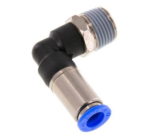 Raccord enfichable 10mm & R1/2'' mâle coude autobloquant laiton/PBT 0-10bar (0-145psi)