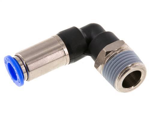 Raccord enfichable 10mm & R1/2'' mâle coude autobloquant laiton/PBT 0-10bar (0-145psi)