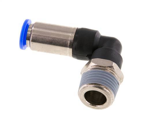 Raccord enfichable 10mm & R1/2'' mâle coude autobloquant laiton/PBT 0-10bar (0-145psi)