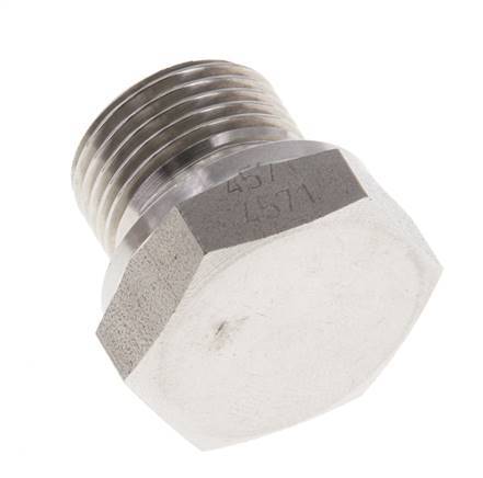 Plug G3/8'' Stainless steel with External Hex 60° cone 425bar (5971.25psi) Hydraulic