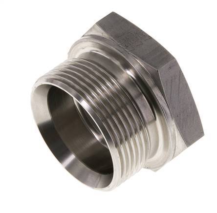 Plug G1 1/2'' Stainless steel with External Hex 60° cone 125bar (1756.25psi) Hydraulic