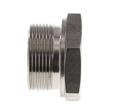 Bouchon G1 1/2'' Acier inoxydable avec cône externe hexagonal 60° 125bar (1756.25psi) Hydraulique