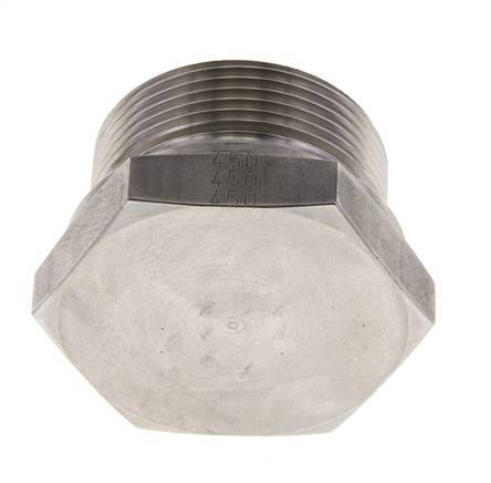 Bouchon G1 1/2'' Acier inoxydable avec cône externe hexagonal 60° 125bar (1756.25psi) Hydraulique