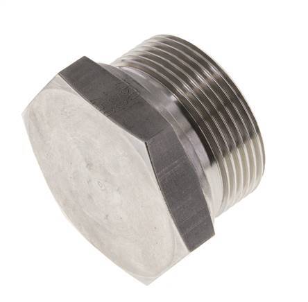 Bouchon G1 1/2'' Acier inoxydable avec cône externe hexagonal 60° 125bar (1756.25psi) Hydraulique