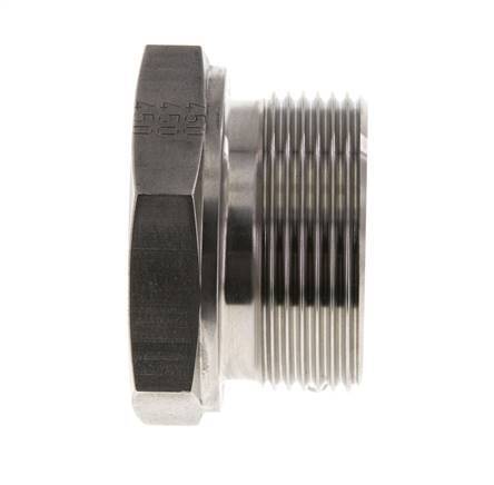Bouchon G1 1/2'' Acier inoxydable avec cône externe hexagonal 60° 125bar (1756.25psi) Hydraulique