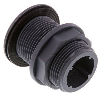 Raccord à vis pour robinets de vidange G1 1/4'' DN13 Bulkhead Polypropylène (pp) EPDM 10bar (140.5psi) FDA