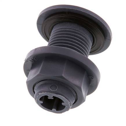 Raccord à vis pour robinets de vidange G1/2'' DN18 Bulkhead Polypropylène (pp) EPDM 10bar (140.5psi) FDA