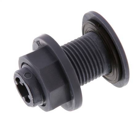 Raccord à vis pour robinets de vidange G1/2'' DN18 Bulkhead Polypropylène (pp) EPDM 10bar (140.5psi) FDA