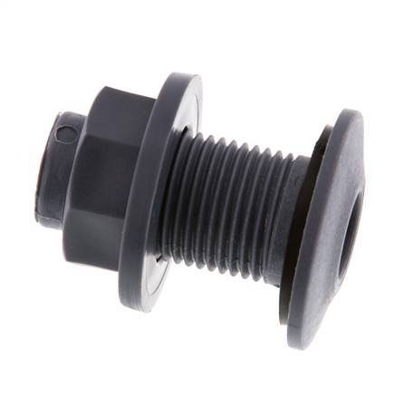 Raccord à vis pour robinets de vidange G1/2'' DN18 Bulkhead Polypropylène (pp) EPDM 10bar (140.5psi) FDA