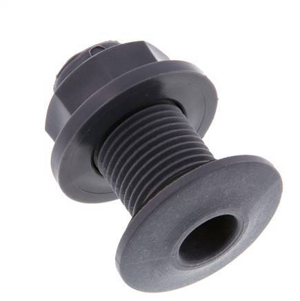 Raccord à vis pour robinets de vidange G1/2'' DN18 Bulkhead Polypropylène (pp) EPDM 10bar (140.5psi) FDA