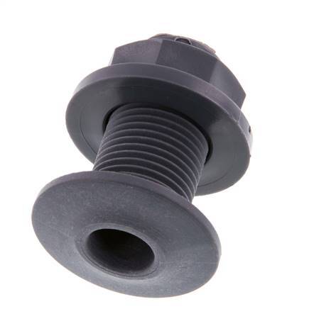 Raccord à vis pour robinets de vidange G1/2'' DN18 Bulkhead Polypropylène (pp) EPDM 10bar (140.5psi) FDA