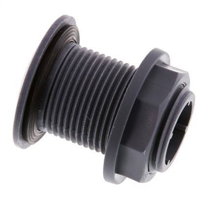 Raccord à vis pour robinets de vidange G1'' DN24 Bulkhead Polypropylène (pp) EPDM 10bar (140.5psi) FDA