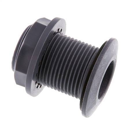 Raccord à vis pour robinets de vidange G1'' DN24 Bulkhead Polypropylène (pp) EPDM 10bar (140.5psi) FDA