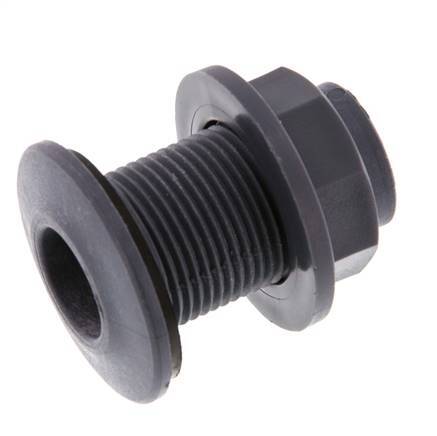 Raccord à vis pour robinets de vidange G3/4'' DN29.5 Bulkhead Polypropylène (pp) EPDM 10bar (140.5psi) FDA