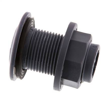 Raccord à vis pour robinets de vidange G3/4'' DN29.5 Bulkhead Polypropylène (pp) EPDM 10bar (140.5psi) FDA