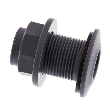 Raccord à vis pour robinets de vidange G3/4'' DN29.5 Bulkhead Polypropylène (pp) EPDM 10bar (140.5psi) FDA