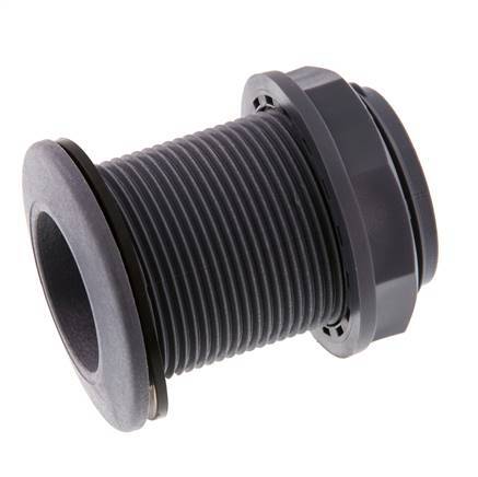 Raccord à vis pour robinets de vidange G1 1/2'' DN34.5 Bulkhead Polypropylène (pp) EPDM 10bar (140.5psi) FDA