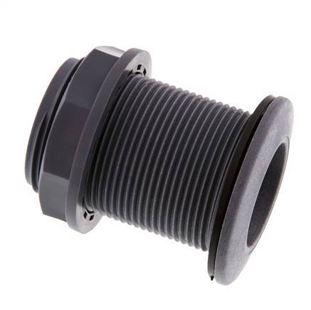 Raccord à vis pour robinets de vidange G1 1/2'' DN34.5 Bulkhead Polypropylène (pp) EPDM 10bar (140.5psi) FDA