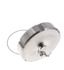 Ecrou borgne Rd130 X 1/4'' DN 100 Acier inoxydable 1.4404 NBR DIN 11851 FDA 21 avec chaîne