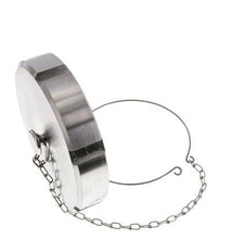 Ecrou borgne Rd130 X 1/4'' DN 100 Acier inoxydable 1.4404 NBR DIN 11851 FDA 21 avec chaîne