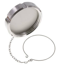Ecrou borgne Rd130 X 1/4'' DN 100 Acier inoxydable 1.4404 NBR DIN 11851 FDA 21 avec chaîne