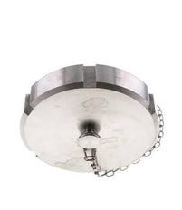 Ecrou borgne Rd130 X 1/4'' DN 100 Acier inoxydable 1.4301 NBR DIN 11851 FDA 21 avec chaîne