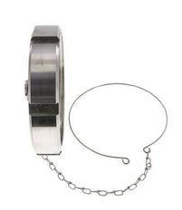 Ecrou borgne Rd130 X 1/4'' DN 100 Acier inoxydable 1.4301 NBR DIN 11851 FDA 21 avec chaîne