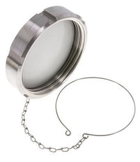 Ecrou borgne Rd130 X 1/4'' DN 100 Acier inoxydable 1.4301 NBR DIN 11851 FDA 21 avec chaîne