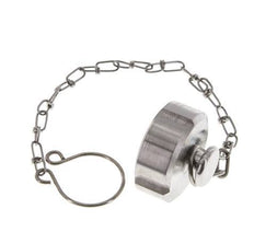 Ecrou borgne Rd34 X 1/8'' DN 15 Acier inoxydable 1.4404 NBR DIN 11851 FDA 21 avec chaîne