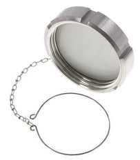 Ecrou borgne Rd110 X 1/4'' DN 80 Acier inoxydable 1.4301 NBR DIN 11851 FDA 21 avec chaîne