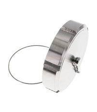 Ecrou borgne Rd110 X 1/4'' DN 80 Acier inoxydable 1.4404 NBR DIN 11851 FDA 21 avec chaîne