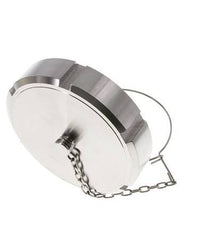 Ecrou borgne Rd110 X 1/4'' DN 80 Acier inoxydable 1.4404 NBR DIN 11851 FDA 21 avec chaîne