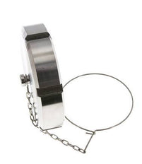 Ecrou borgne Rd110 X 1/4'' DN 80 Acier inoxydable 1.4404 NBR DIN 11851 FDA 21 avec chaîne