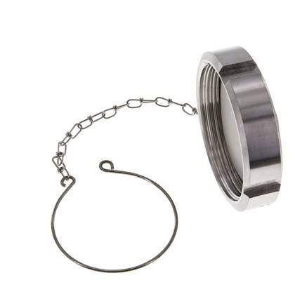 Cap Nut Rd78 X 1/6'' DN 50 Stainless Steel 1.4404 NBR DIN 11851 FDA 21 with Chain