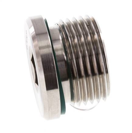 Bouchon M27 X 2 Acier inoxydable FKM avec hexagone interne 400bar (5620.0psi)