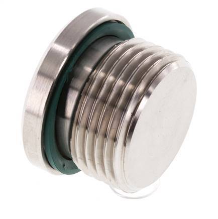 Bouchon M27 X 2 Acier inoxydable FKM avec hexagone interne 400bar (5620.0psi)